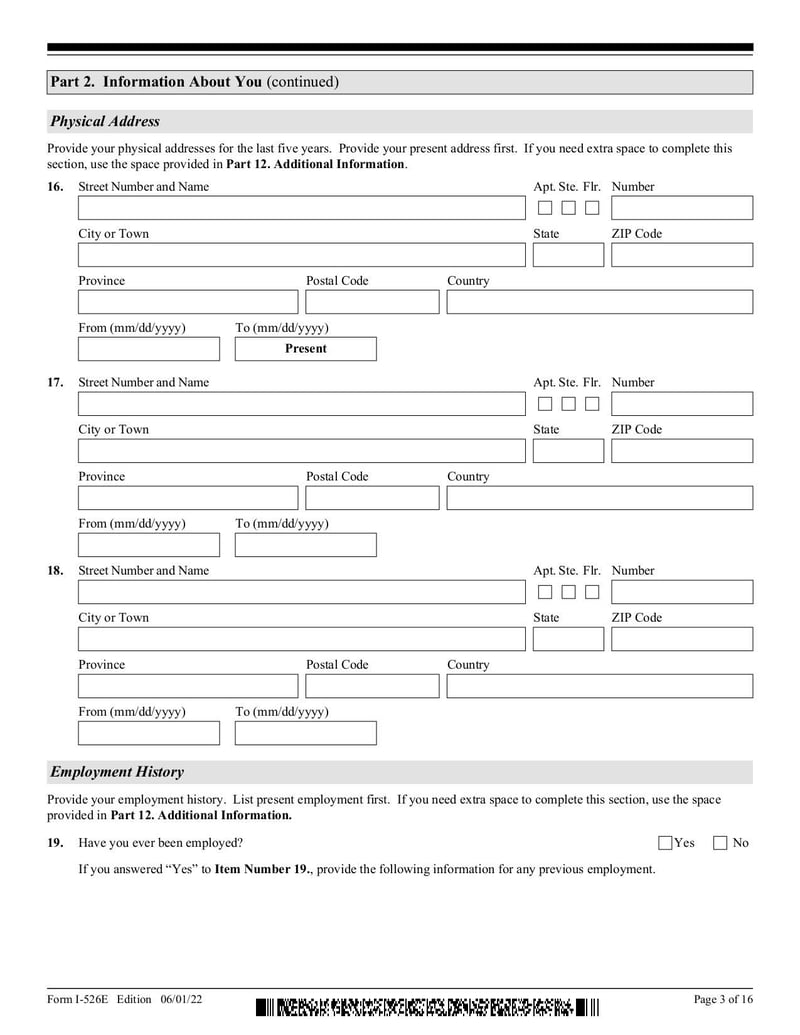Large thumbnail of Form I-526E - Mar 2023