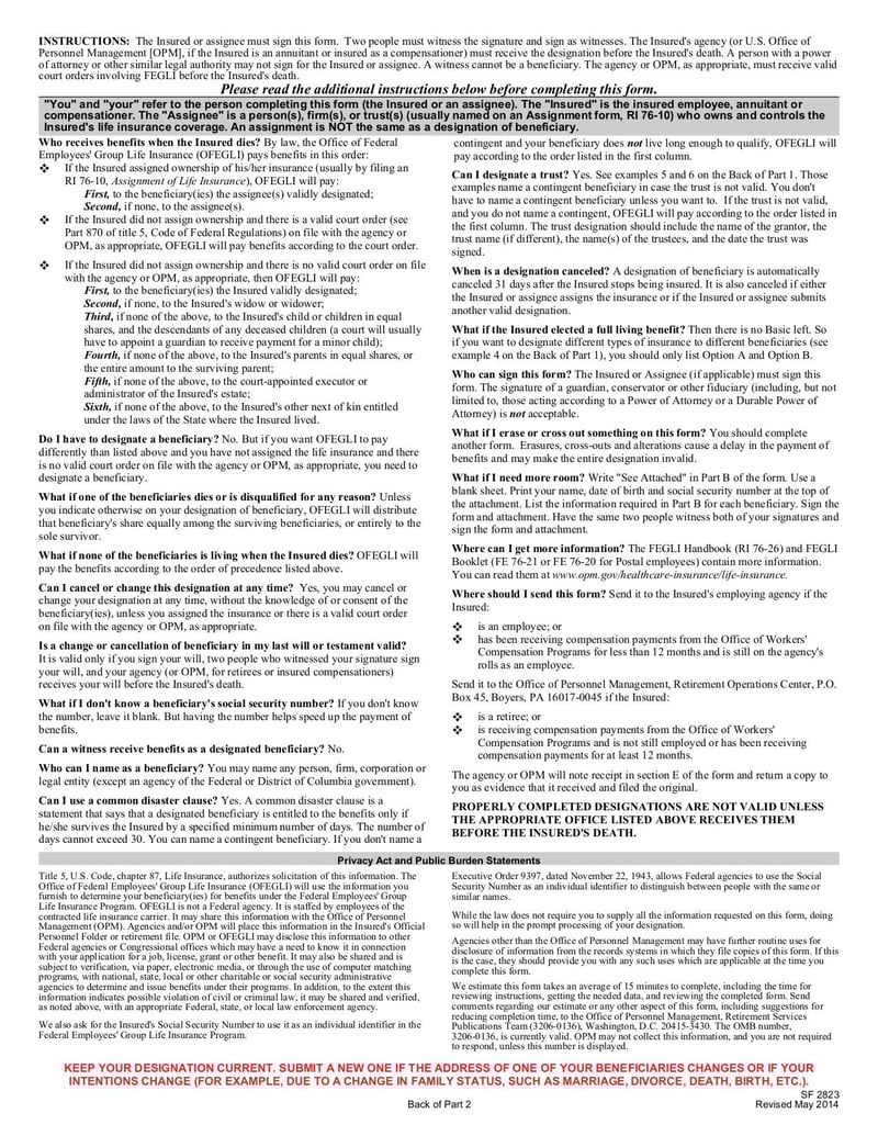 Large thumbnail of Form SF-2823 - Jul 2014