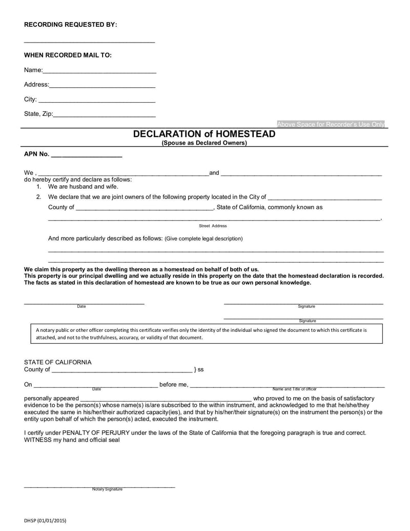 Declaration of Homestead | Fill and sign online with Lumin