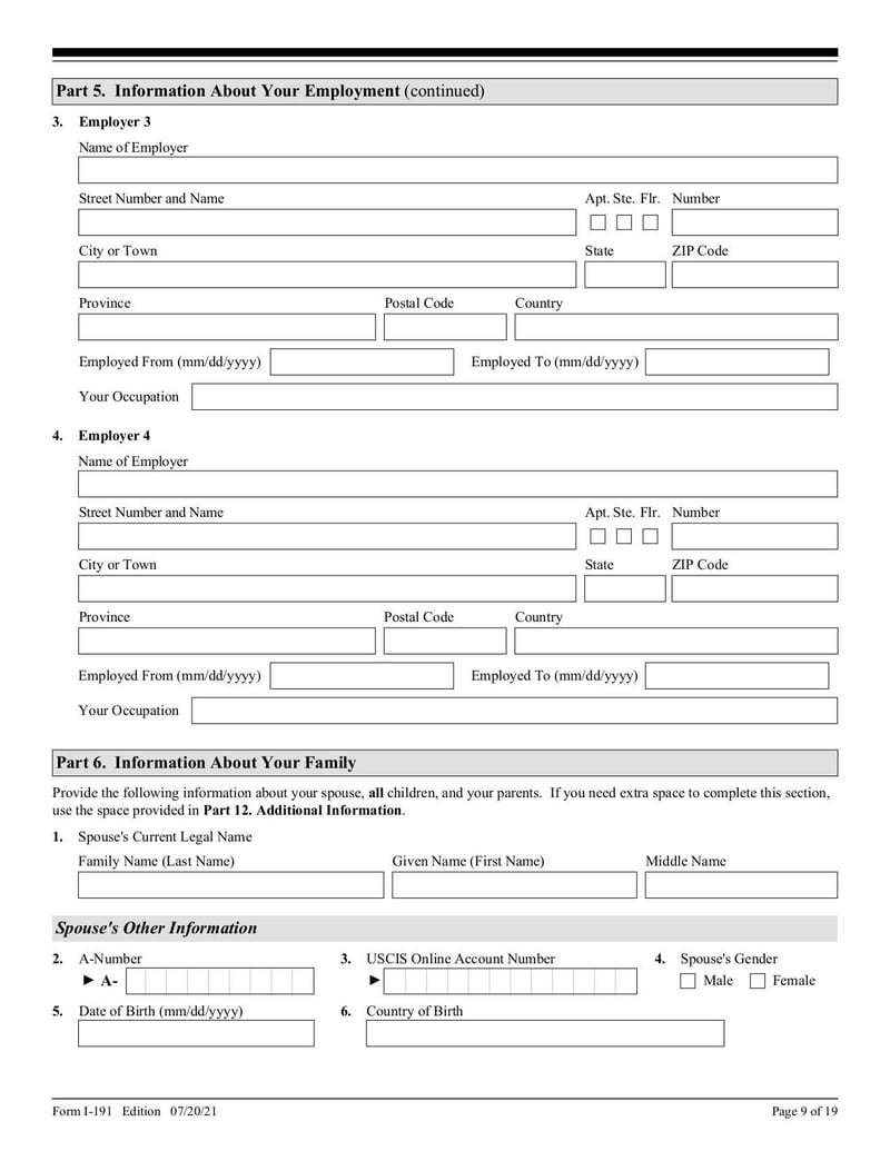 Large thumbnail of Form I-191 - Jul 2021