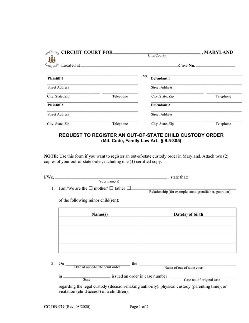 Large thumbnail of Form CC-DR-079 - Jan 2021