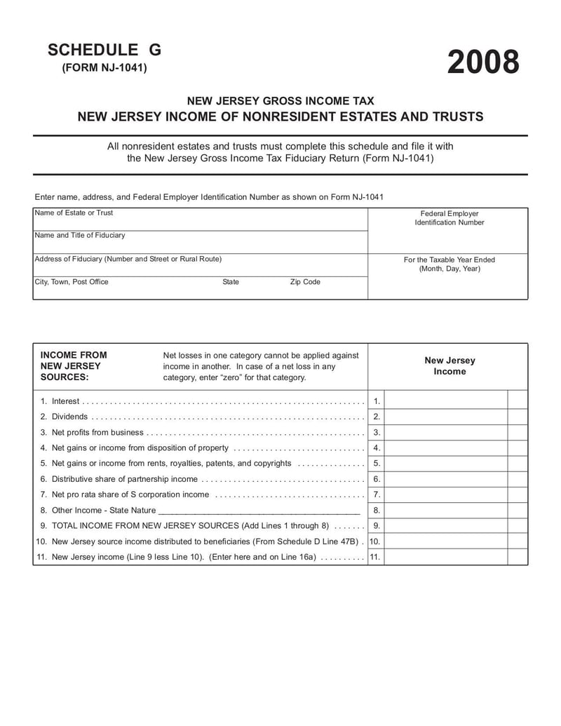 Large thumbnail of Form NJ-1041 - Oct 2018