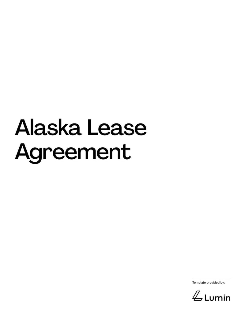 Alaska Lease Agreement for rental terms in Alaska