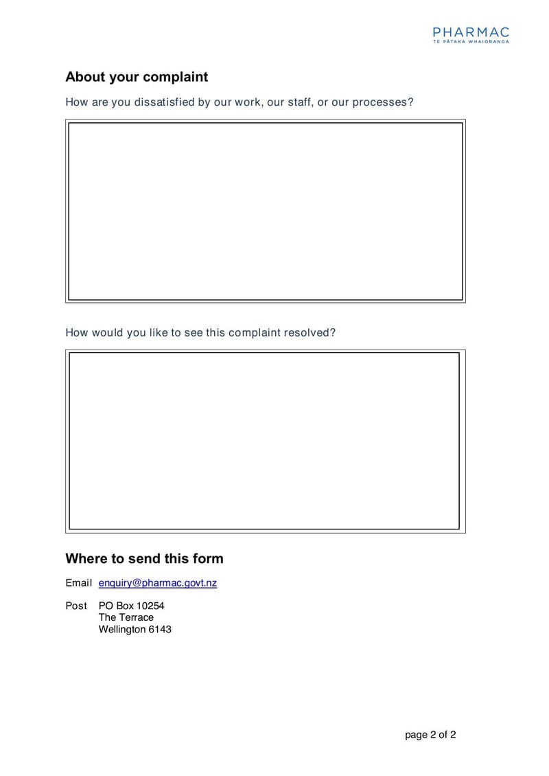 Large thumbnail of Complaints Form - Jul 2022