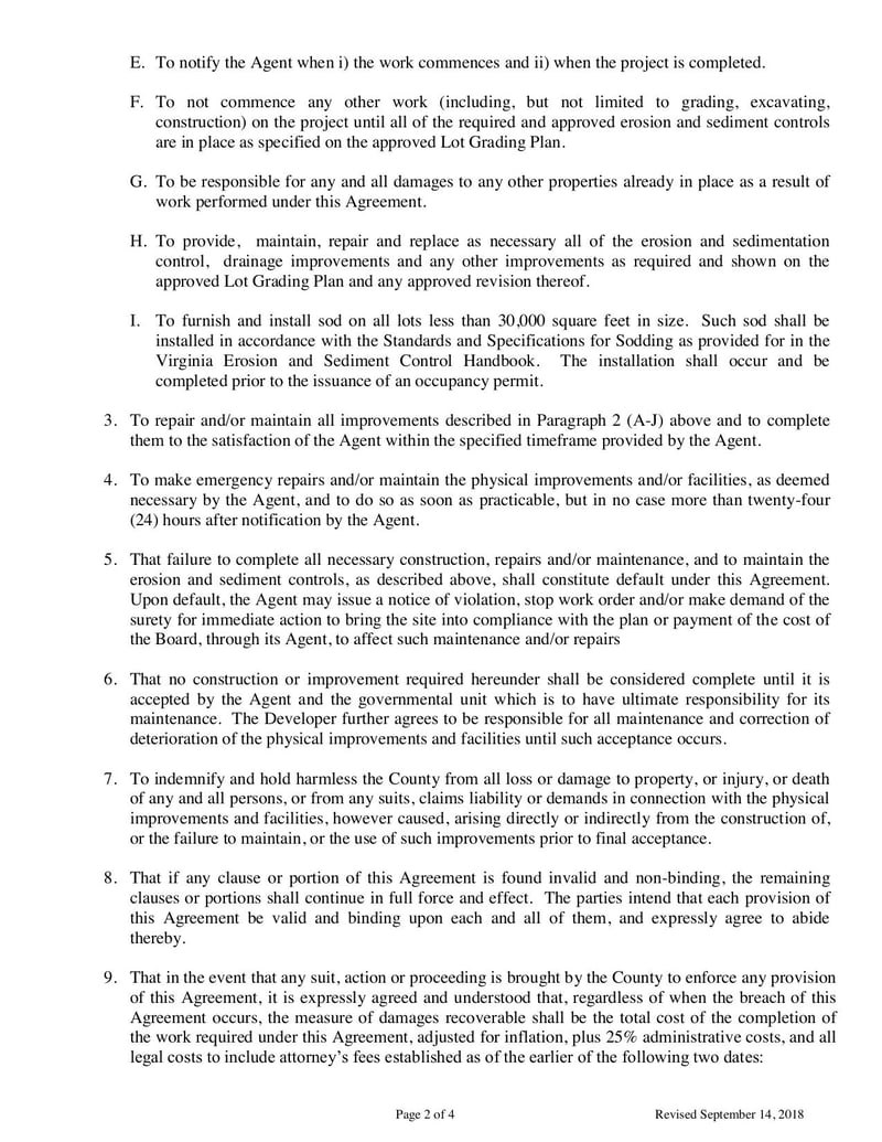 Large thumbnail of E&S Lot Performance Guarantee Form - Feb 2019