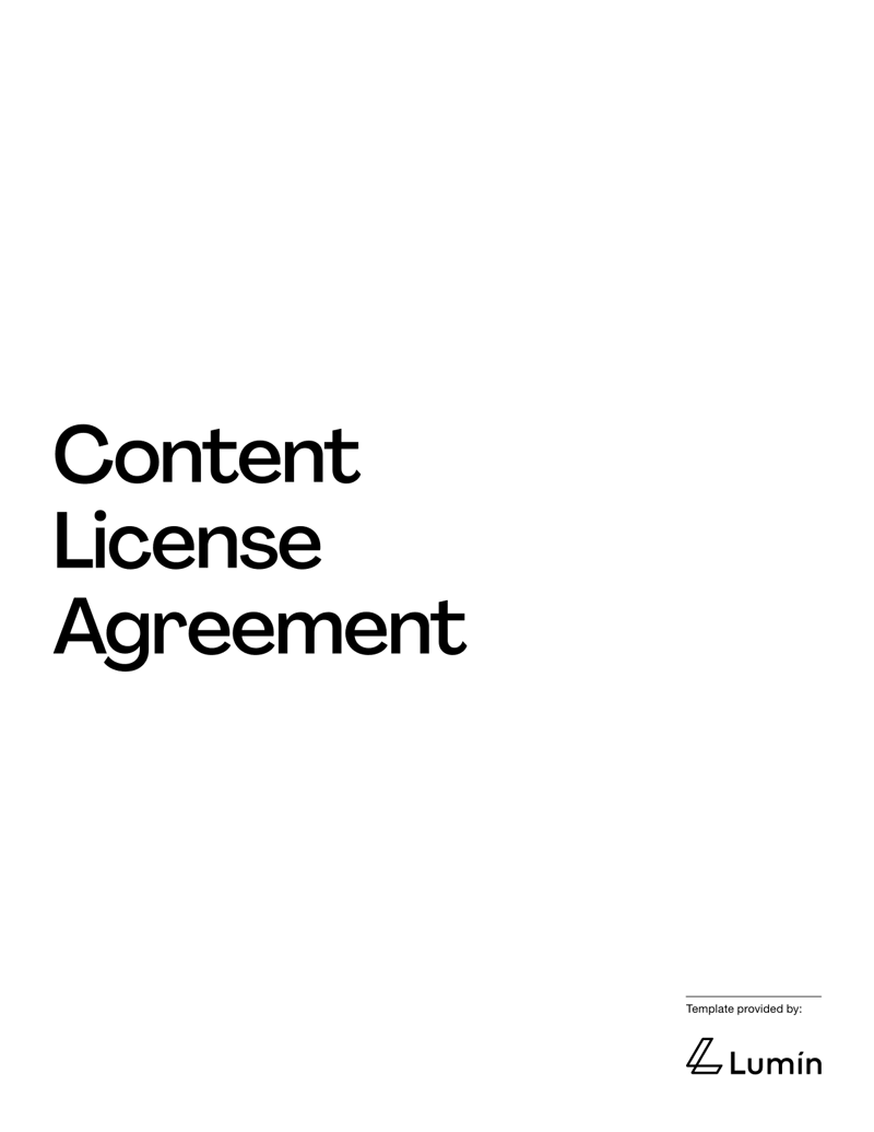 Content License Agreement detailing usage terms, rights and restrictions for licensed creative works