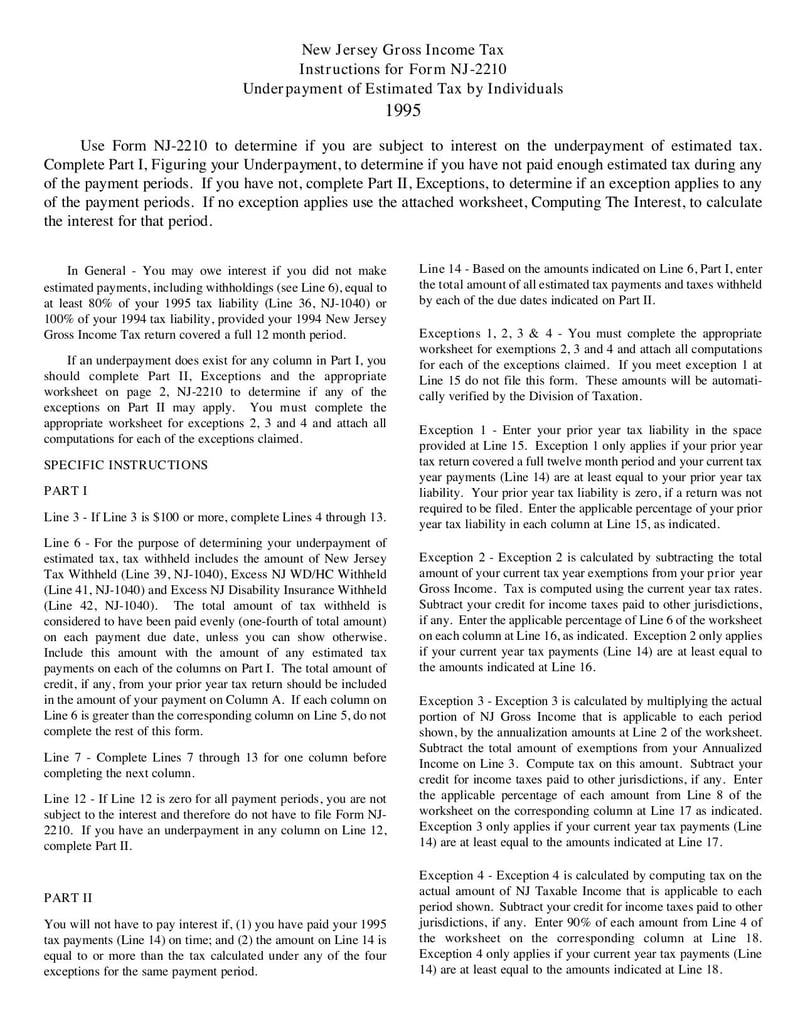 Large thumbnail of Form NJ-2210 - Aug 2007