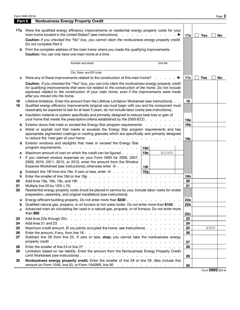 Large thumbnail of Form 5695 - Jan 2014