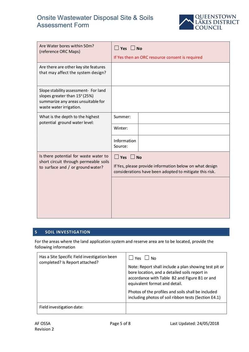 Large thumbnail of AF Ossa Onsite Watewater Disposal Site Soils Assessment Form Rev 2 - May 2018