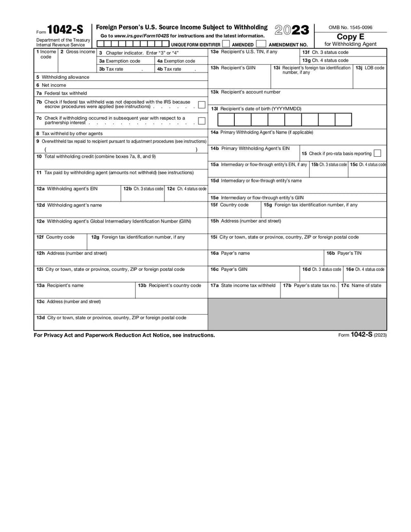 Large thumbnail of Form 1042-S - Jan 2023