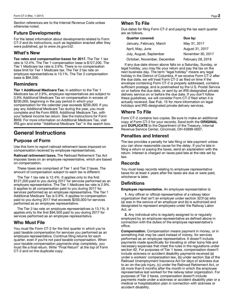 Large thumbnail of Form CT-2 - Jan 2017