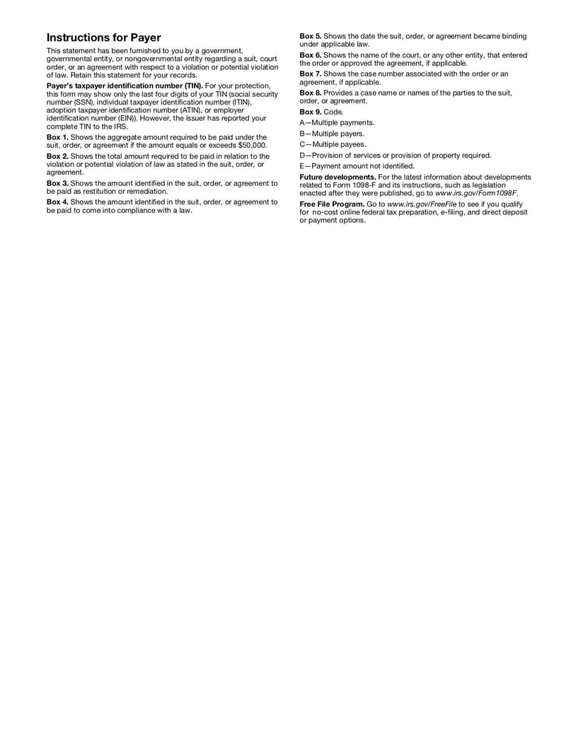 Large thumbnail of Form 1098-F - Jan 2022