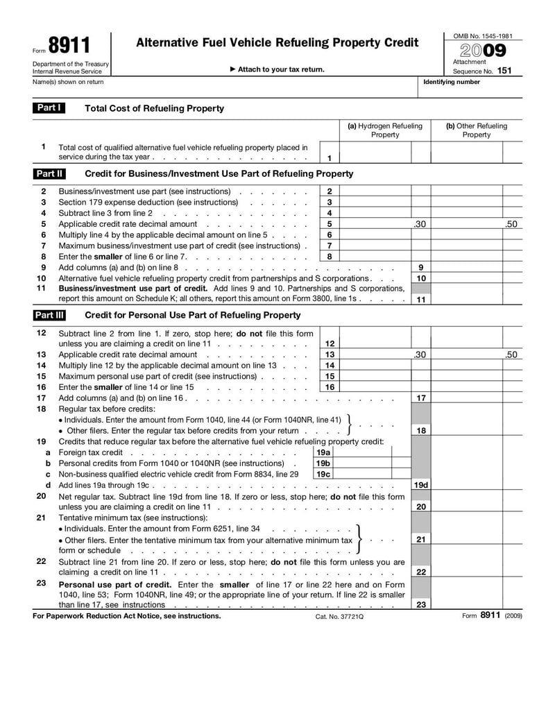 Large thumbnail of Form 8911 - Jan 2010