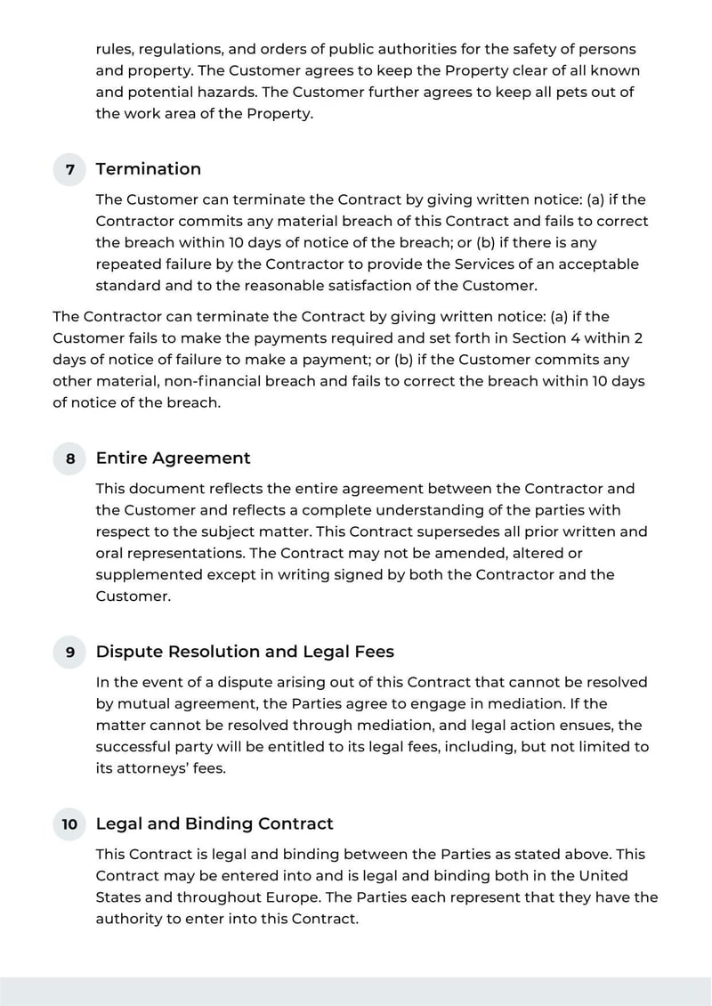 Thumbnail of Painting Contract Template - page 2