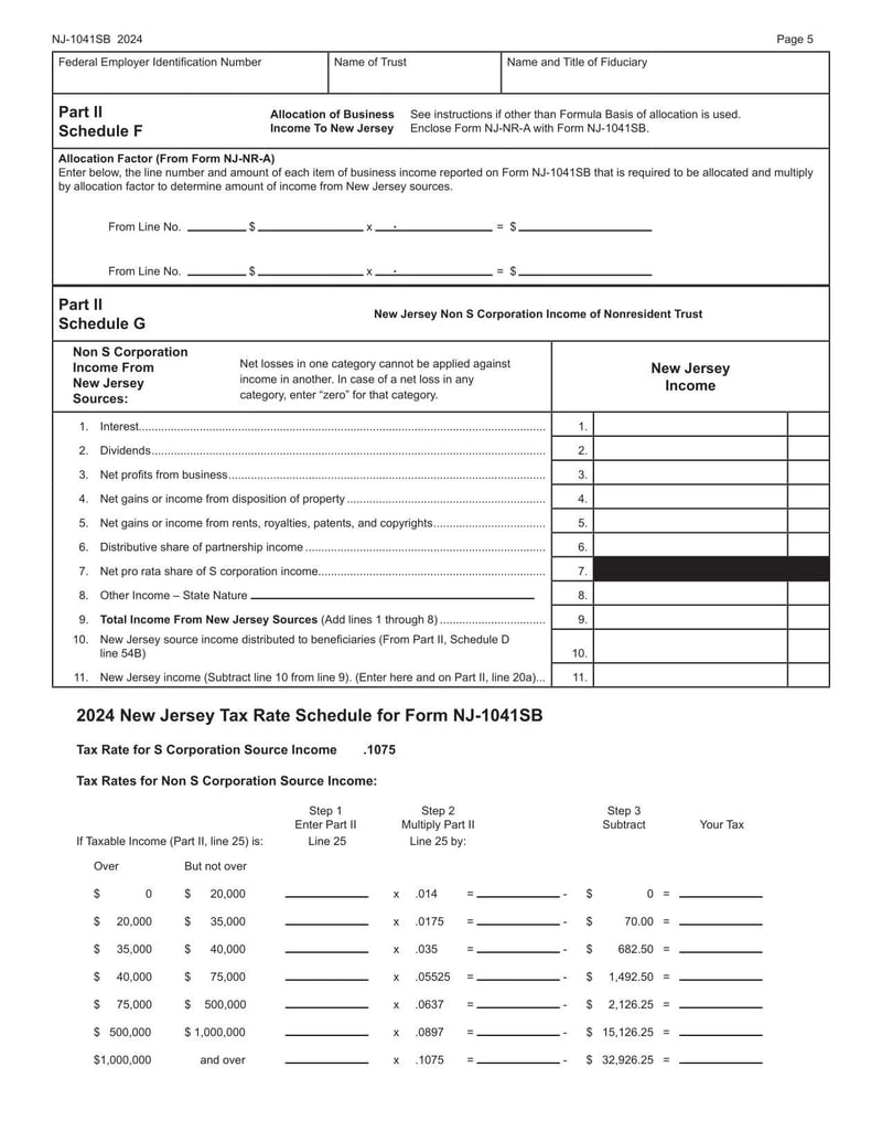 Large thumbnail of Form NJ-1041SB - 2024