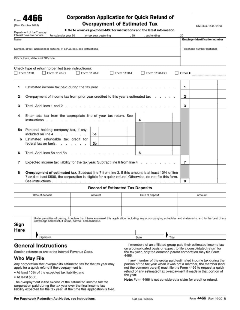 Large thumbnail of Form 4466 - Oct 2018