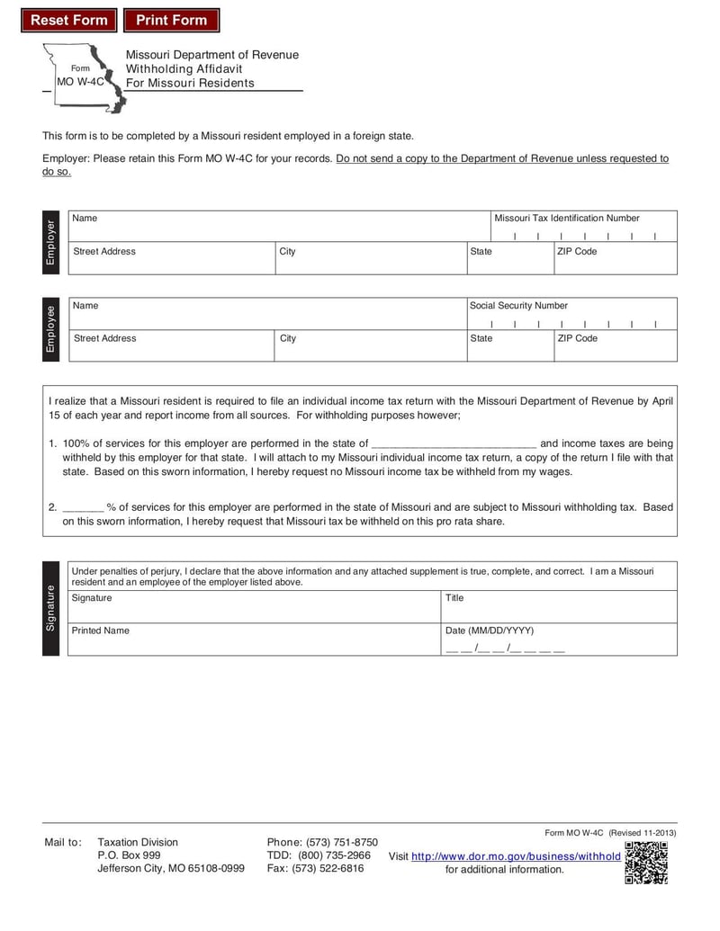 Large thumbnail of Form MO W-4C - Mar 2017