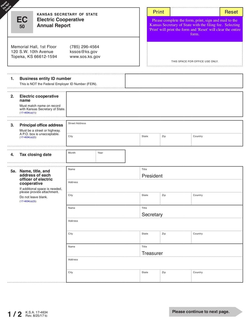 Large thumbnail of Kansas Annual Report Electric Cooperative - Aug 2017