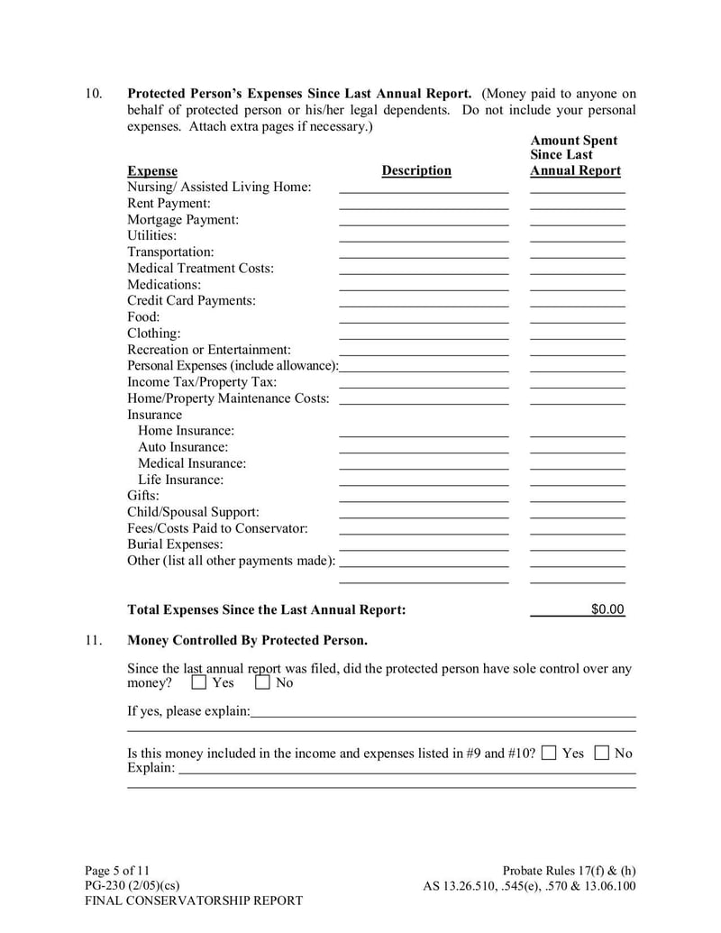 Large thumbnail of Form PG-230 Final Conservatorship Report - Sep 2017