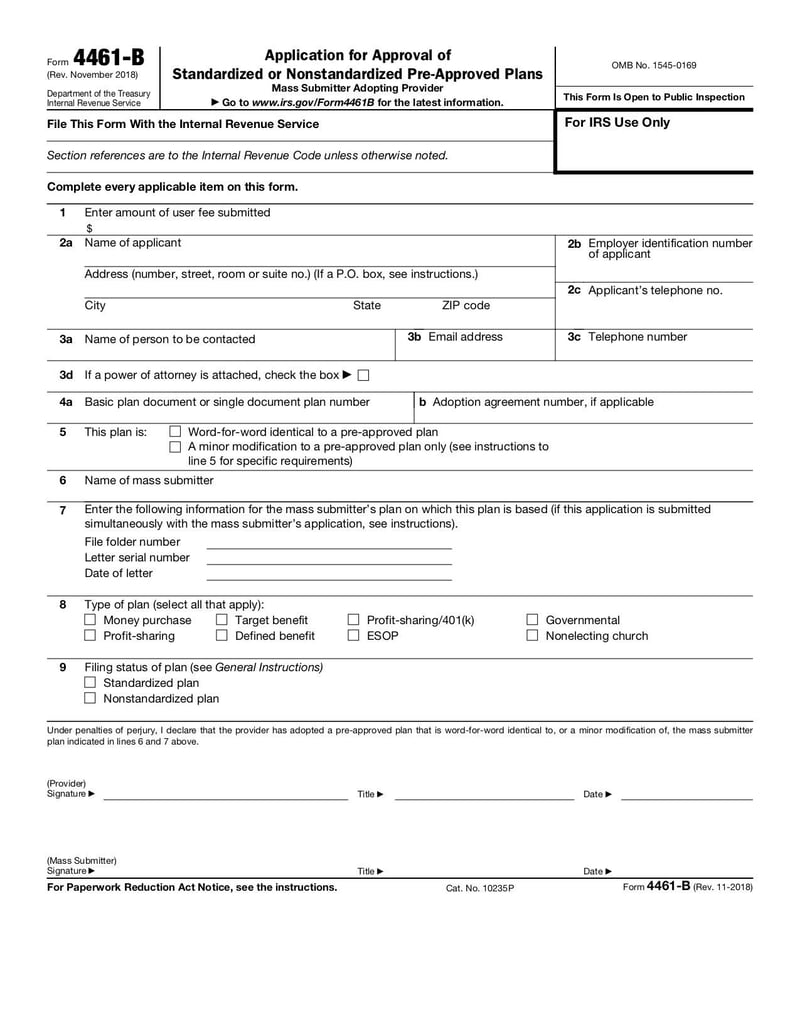 Large thumbnail of Form 4461-B - Nov 2018