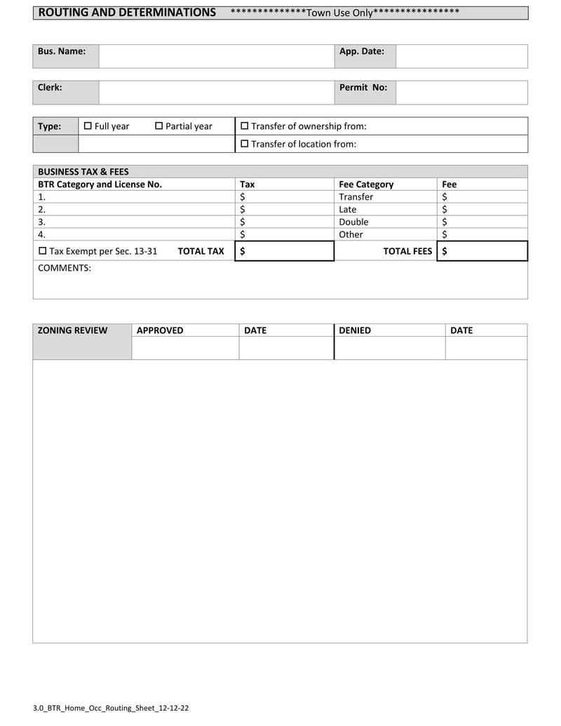 Large thumbnail of Home Occupations Application Checklist and Business Tax Receipt/Certificate of Use (2022)