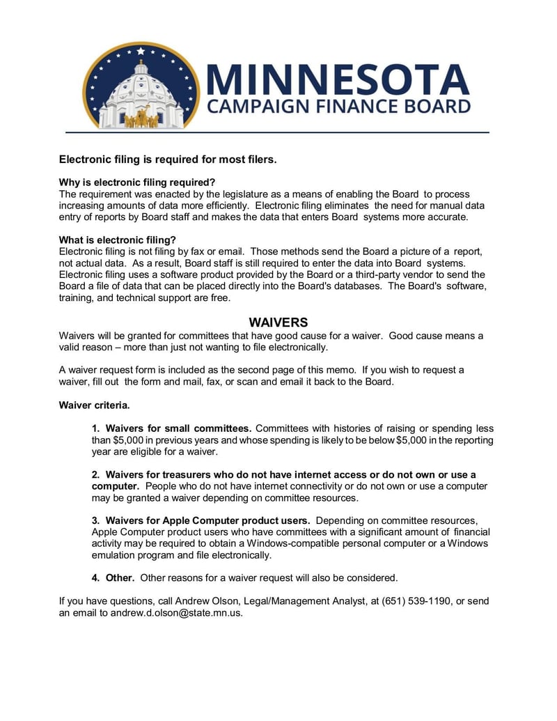 Large thumbnail of Request for Waiver of Electronic Filing Requirement - Jan 2022