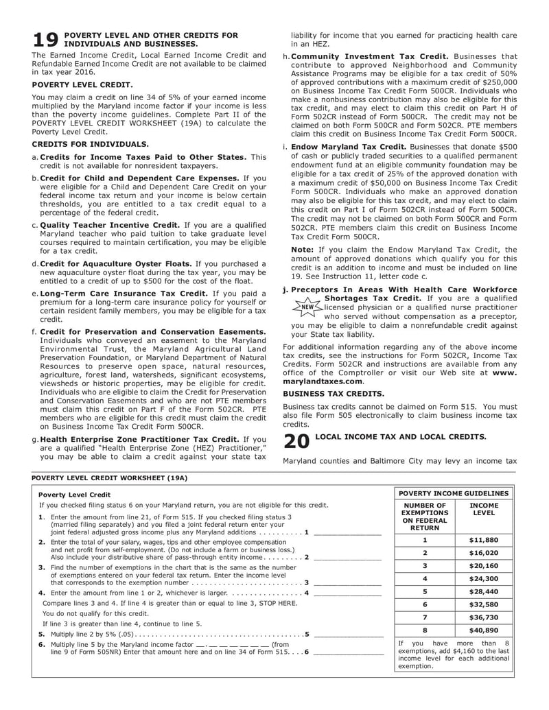 Large thumbnail of Maryland Tax Form 515 - Sep 2017