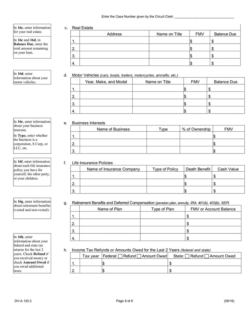 Large thumbnail of Financial Affidavit Family & Divorce Cases - Jul 2019