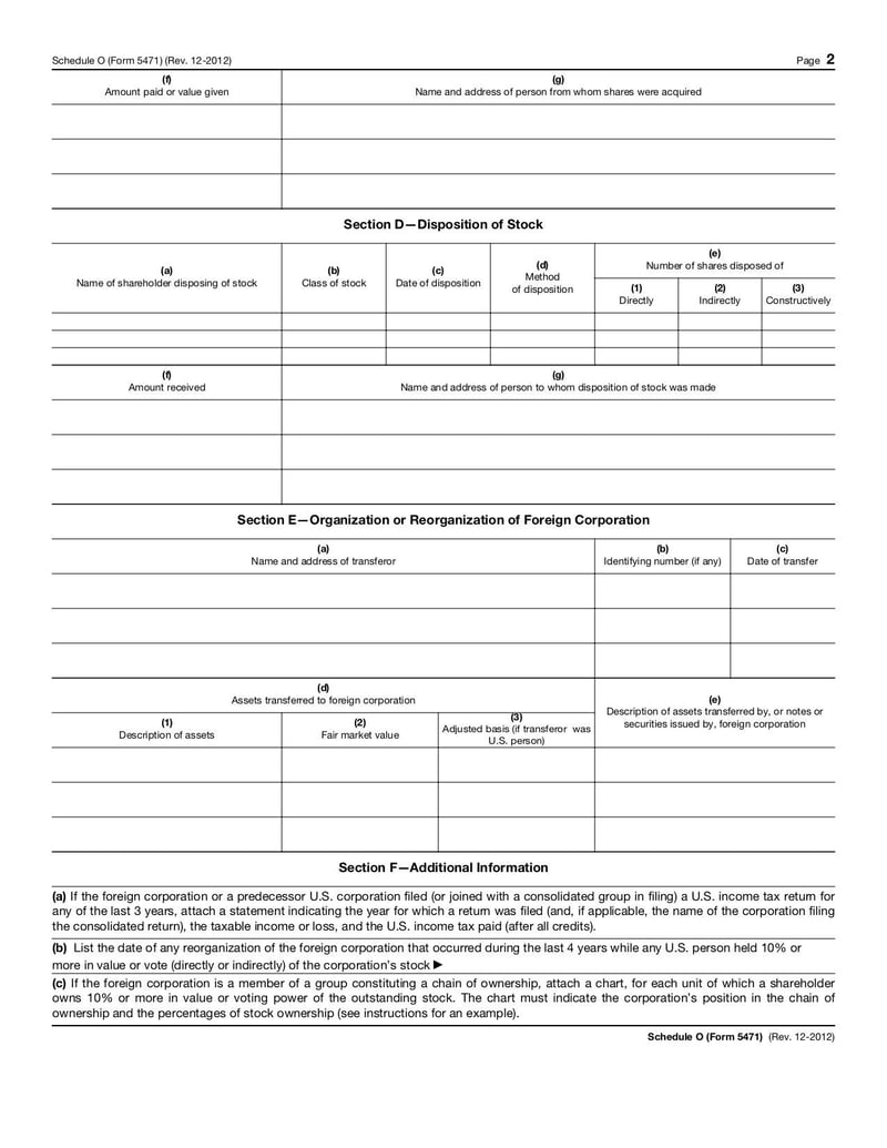 Large thumbnail of Form 5471 (Schedule O) - Dec 2012