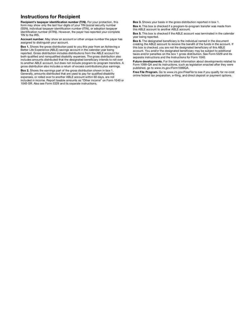 Large thumbnail of Form 1099-QA - Jan 2023