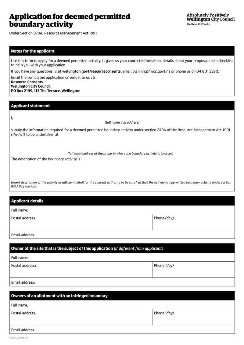 Large thumbnail of Deemed Permitted Boundary Activity Application Form - Mar 2021