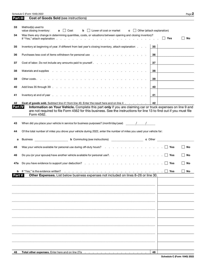 Large thumbnail of Schedule C (Form 1040) - Nov 2022