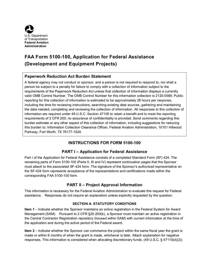 Large thumbnail of FAA Form 5100-100 - Aug 2020