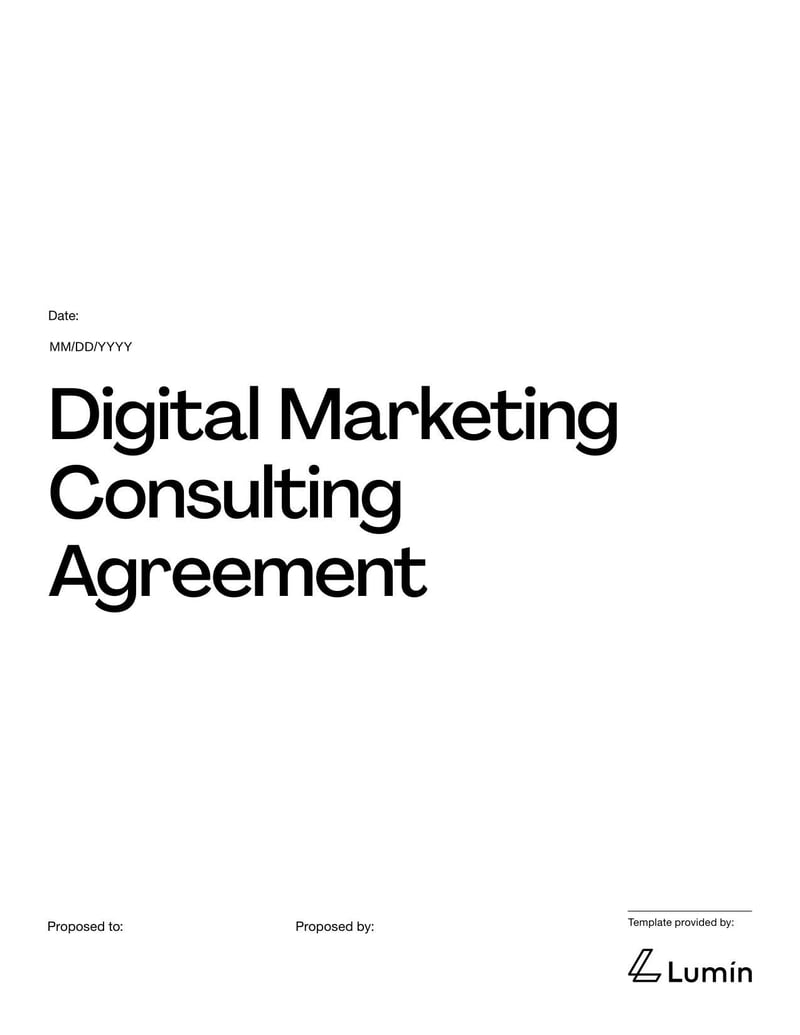 Digital Marketing Consulting Agreement for defining services and terms for digital marketing