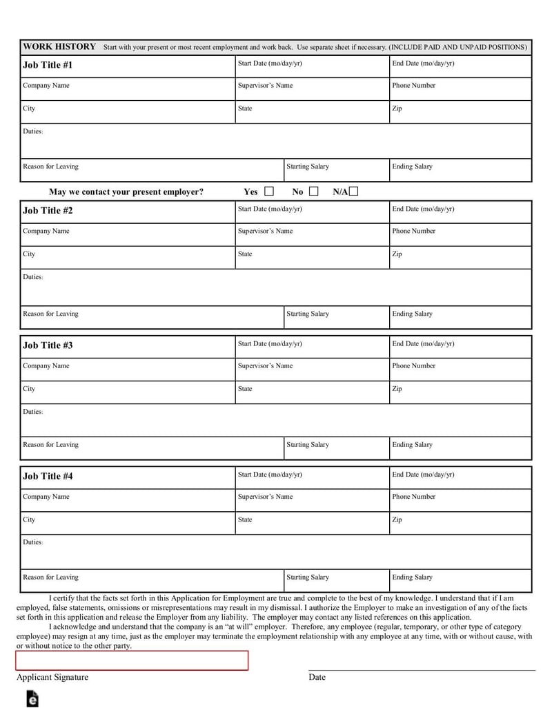 Application for Employment Template Fill and sign online with Lumin