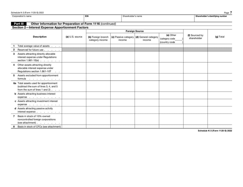 Large thumbnail of Schedule K-3 (Form 1120-S) - Jan 2022
