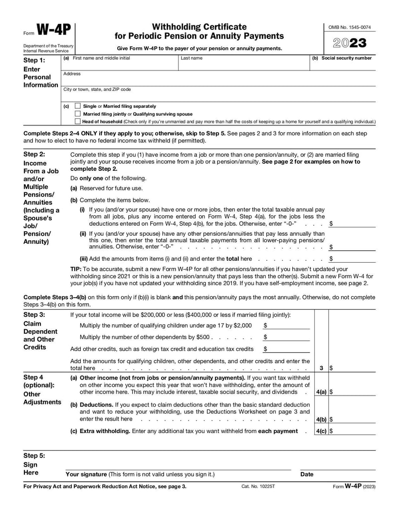 Form W4P Fill and sign online with Lumin