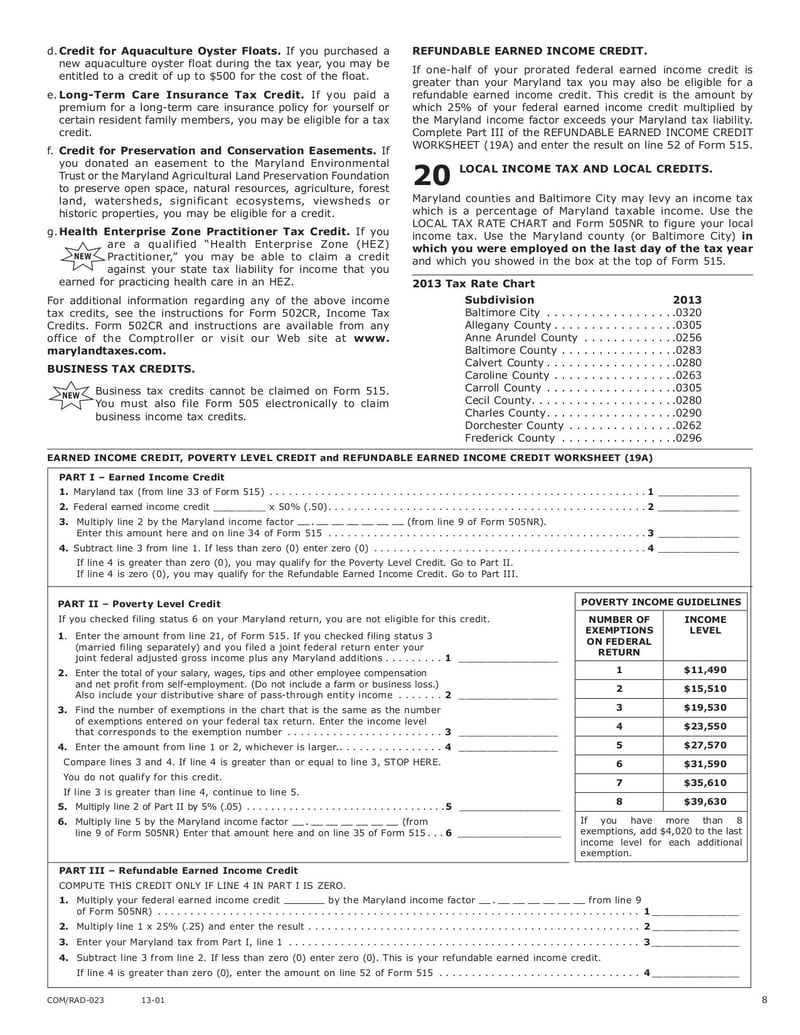 Large thumbnail of Maryland Form 515 - Sep 2017