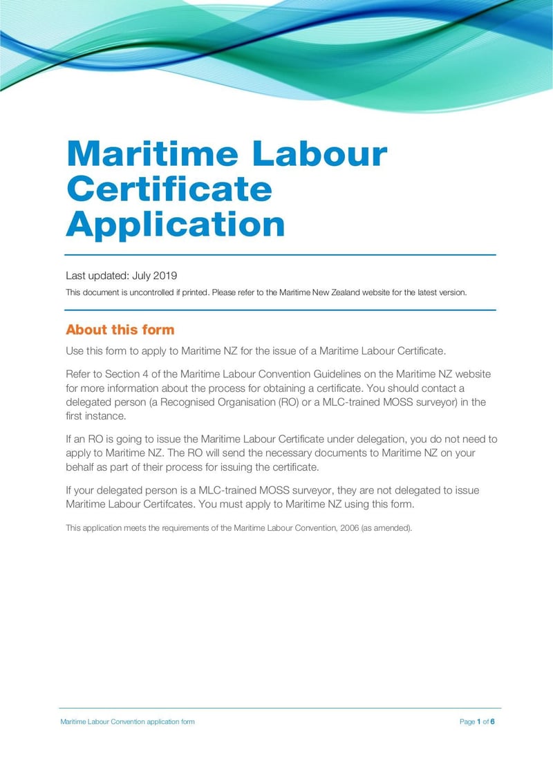 Large thumbnail of MLC Certificate Application Form - Jul 2019