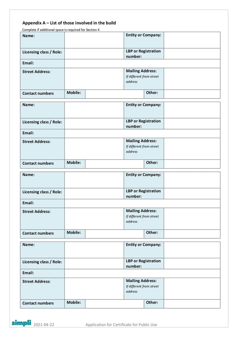 Large thumbnail of Form 15 Application for Certificate for Public Use - Apr 2021