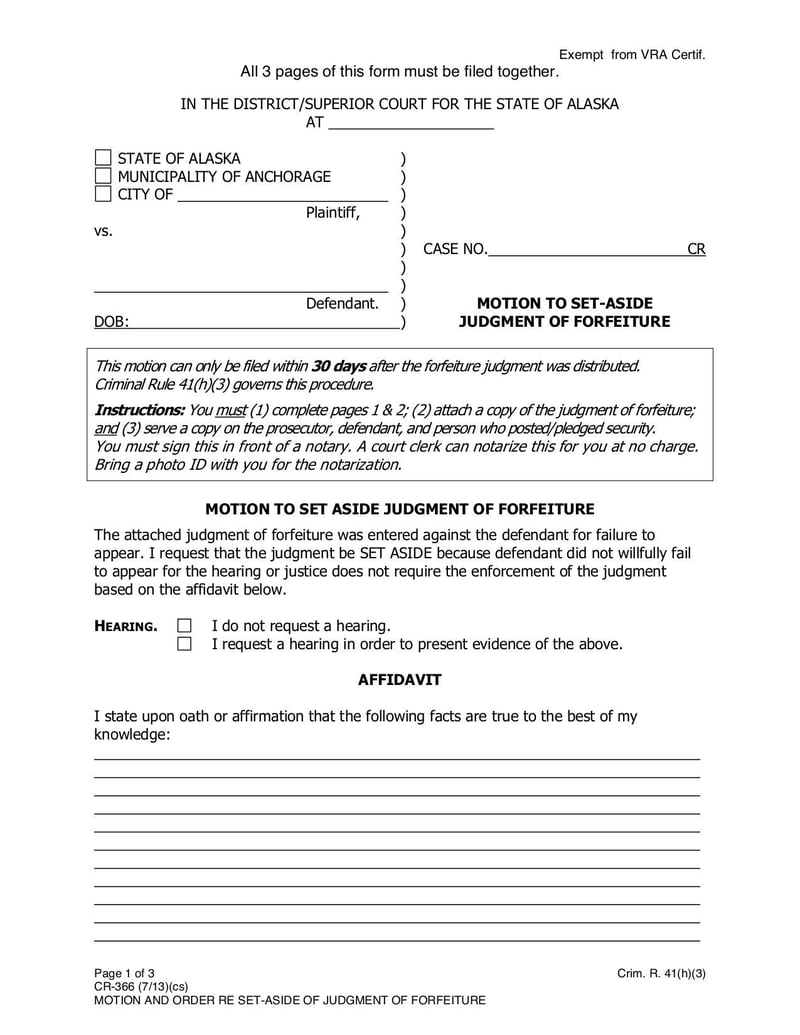 Large thumbnail of Motion and Order for Set-Aside - Jul 2013
