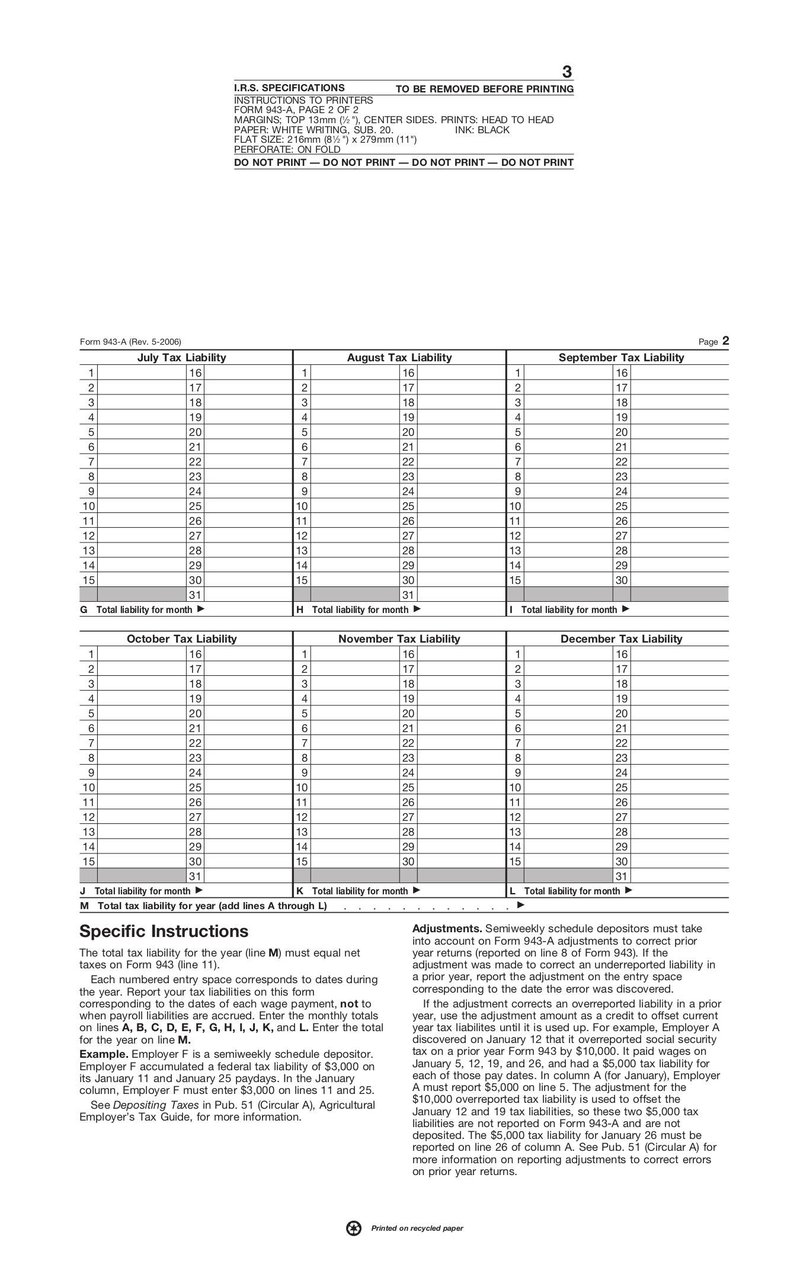 Large thumbnail of Form 943-A - May 2006