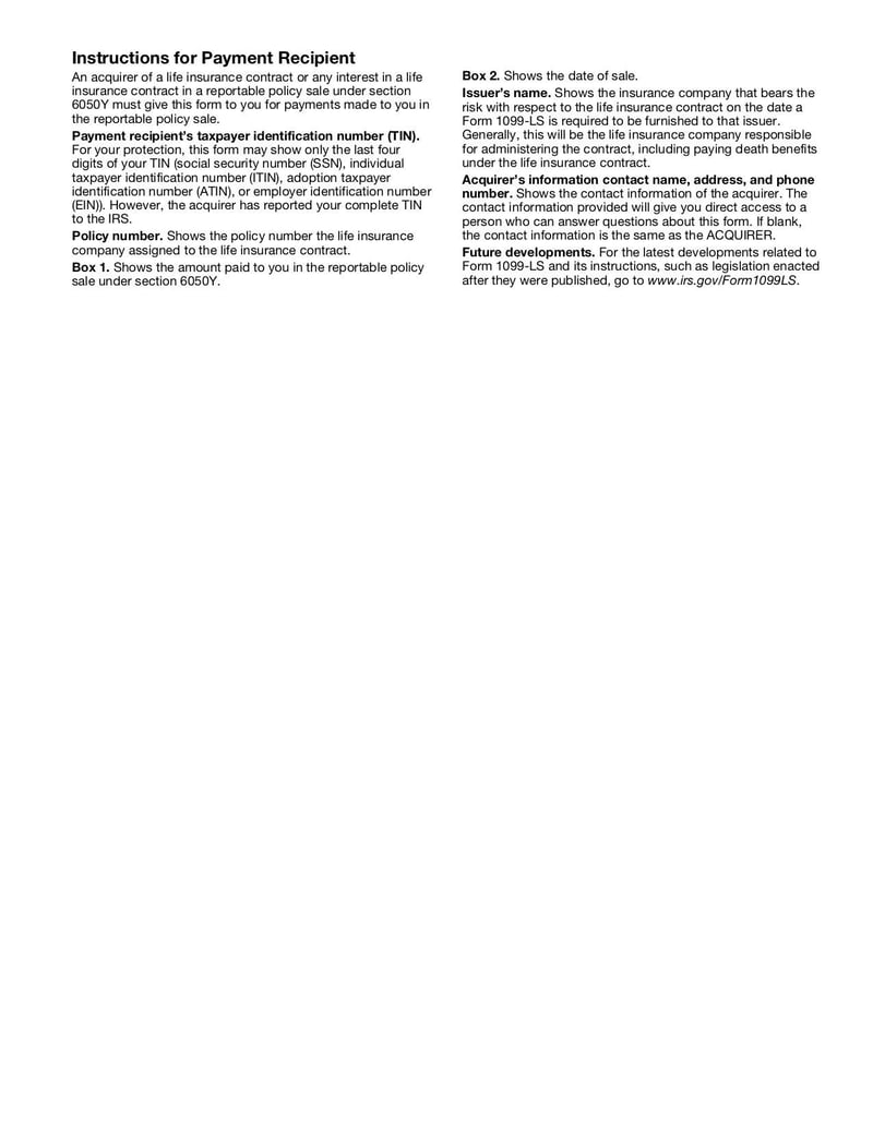 Large thumbnail of Form 1099-LS - Dec 2019