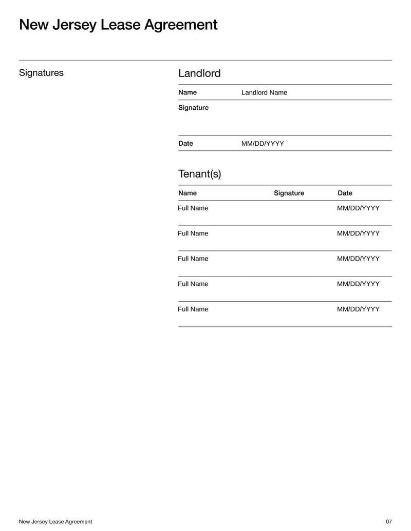 New Jersey Lease Agreement | Fill and sign online with Lumin for Free Printable Lease Agreement Nj