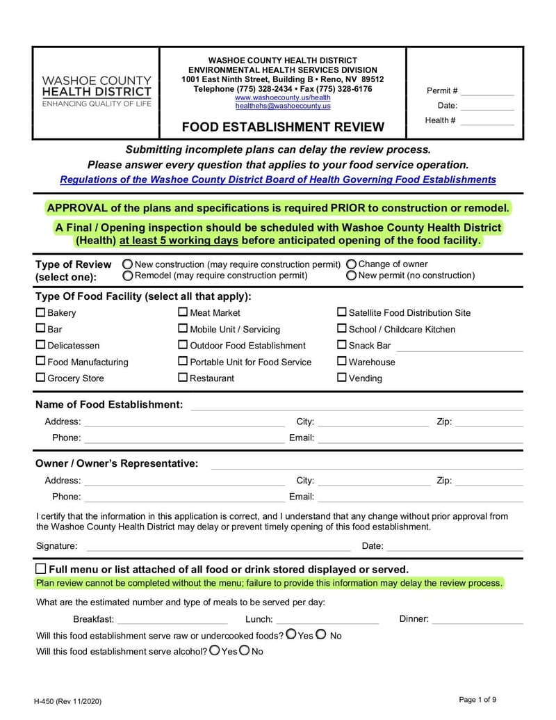 Large thumbnail of Form H-450 - Nov 2020