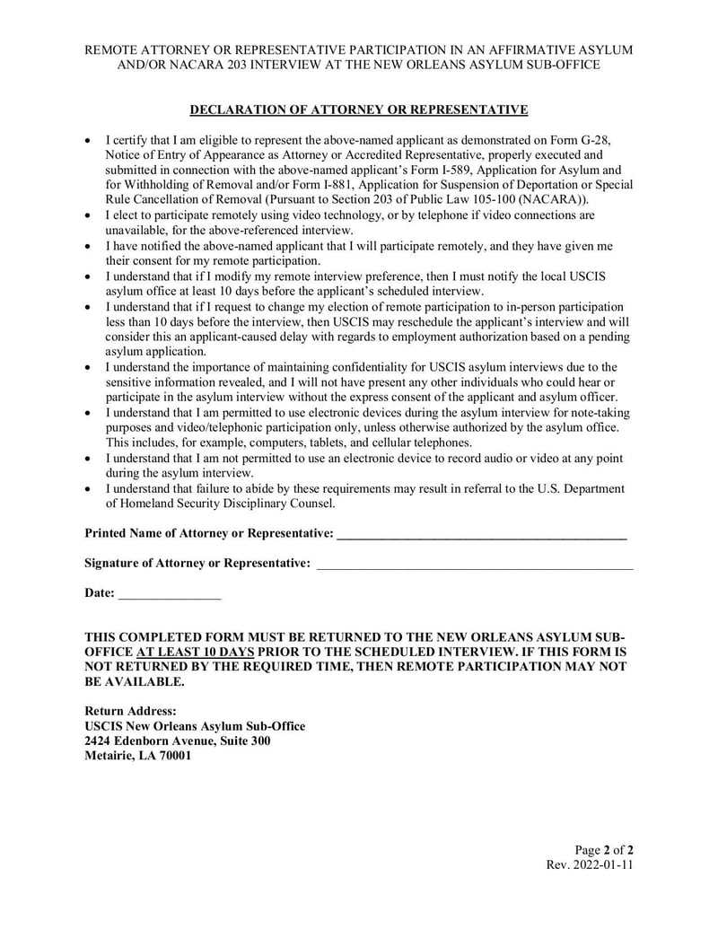 Large thumbnail of New Orleans Attorney Representative Remote Interview Participation Opt In Form - Nov 2022
