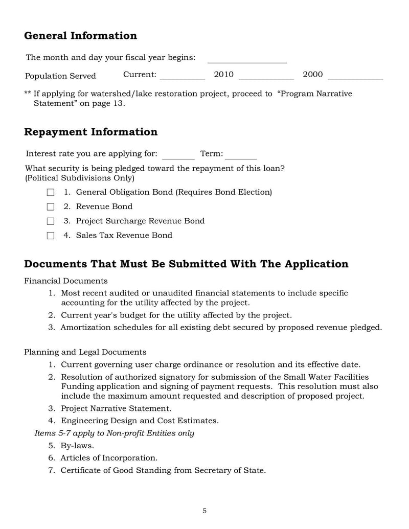 Large thumbnail of Small Water Facilities Funding Application - Feb 2016