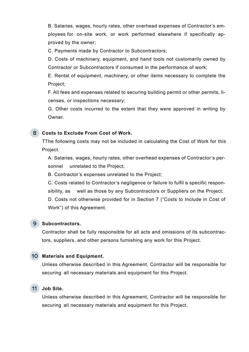 Large thumbnail of Time and Materials for Construction Contract Template