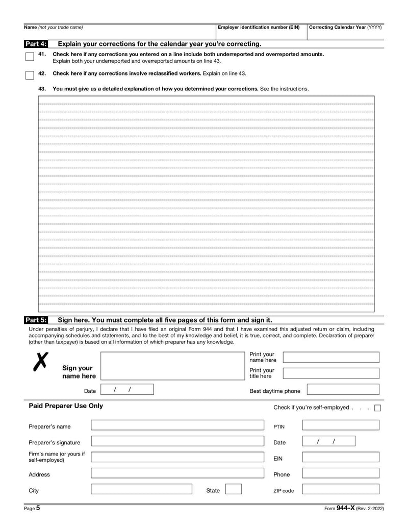 Large thumbnail of Form 944-X - Feb 2023
