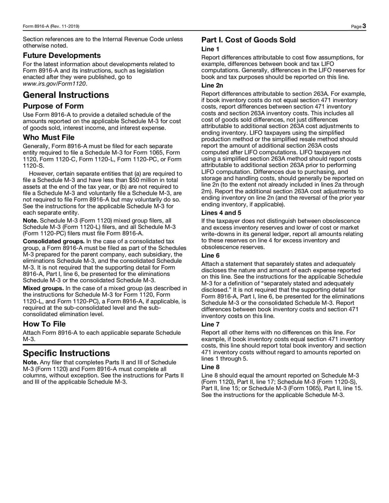 Large thumbnail of Form 8916-A - Nov 2019